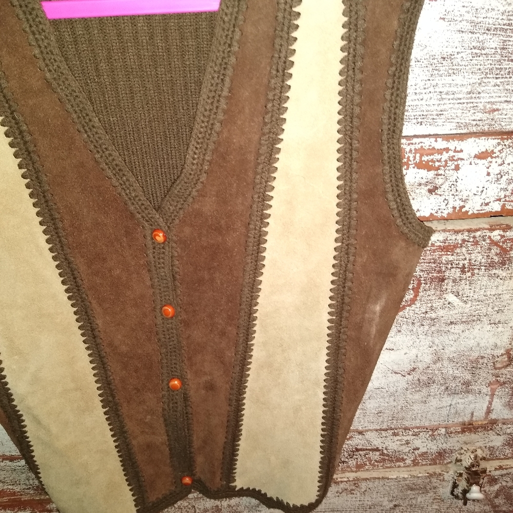 Vintage genuine suede vest